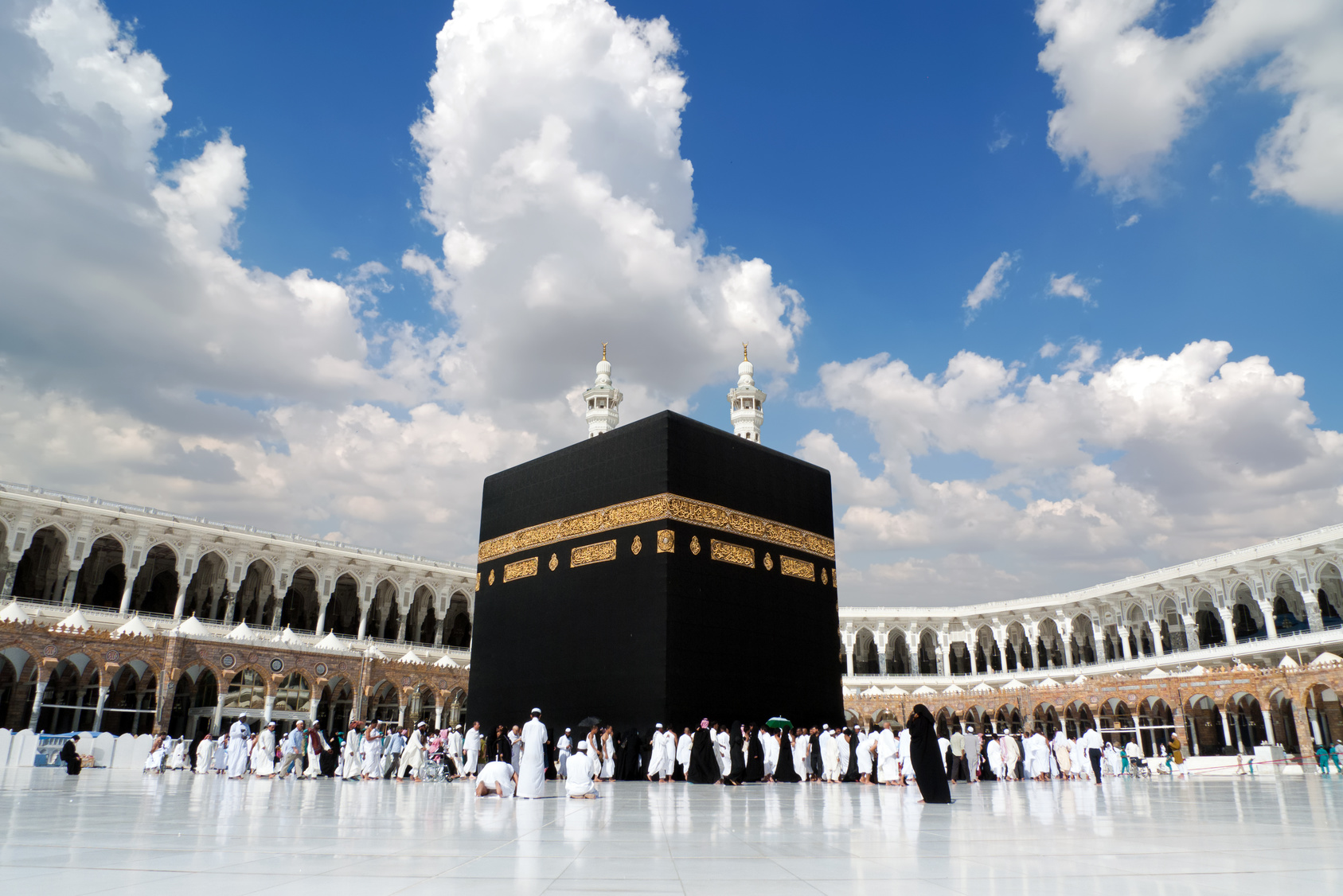 Pilgrims performing Tawaf around the Holy Kaaba during the annual Hajj pilgrimage in Makkah